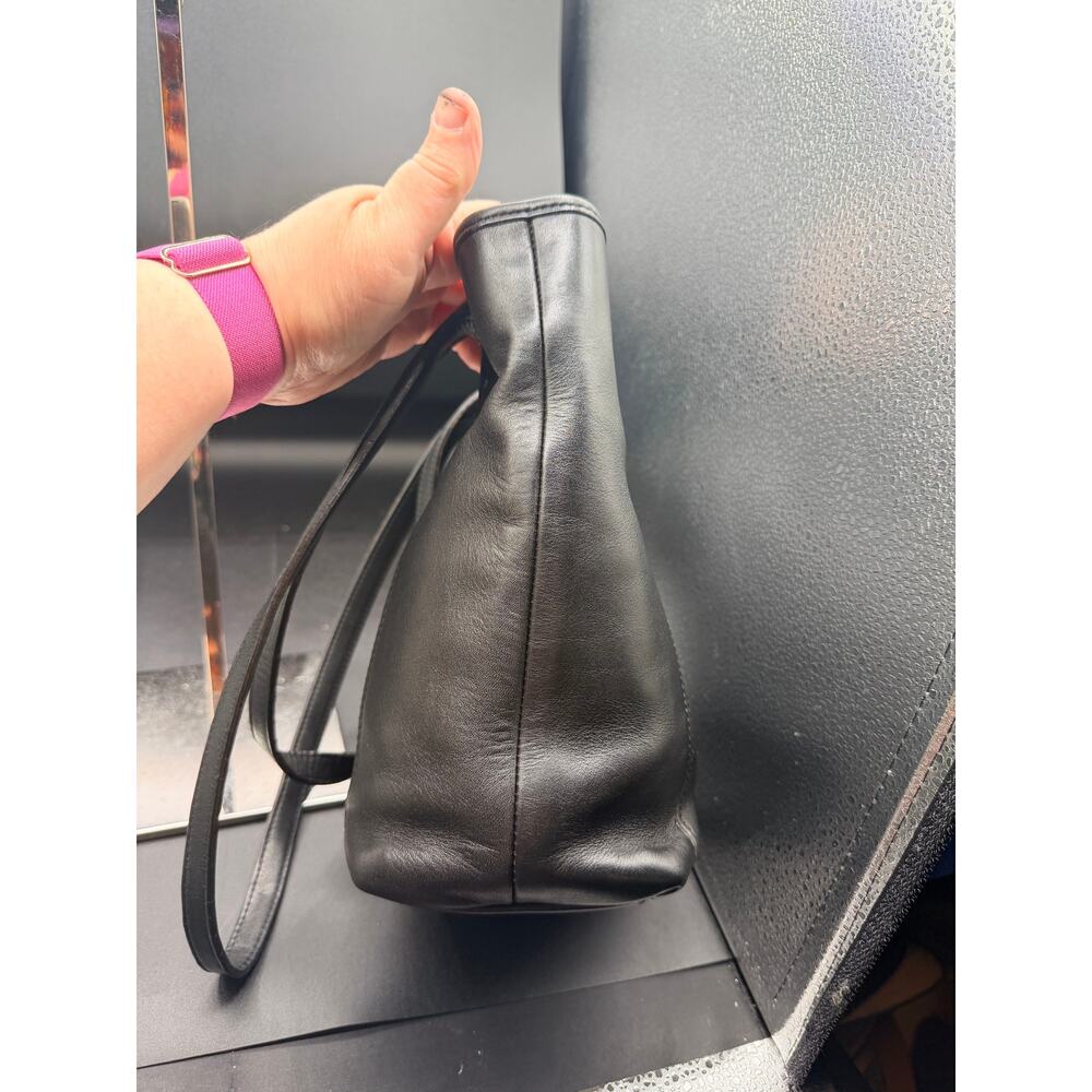 Vintage Coach Black Leather Lunch Tote Small Shoulder Bag Mexico - Picture 7 of 16